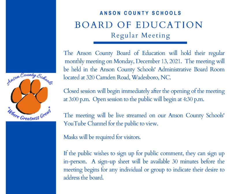 BOE Meeting