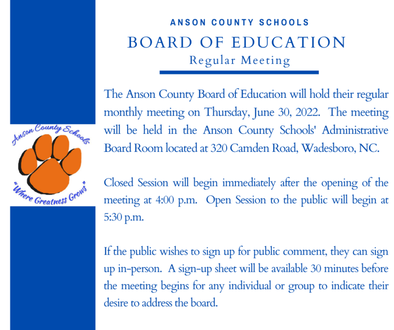 BOE Meeting