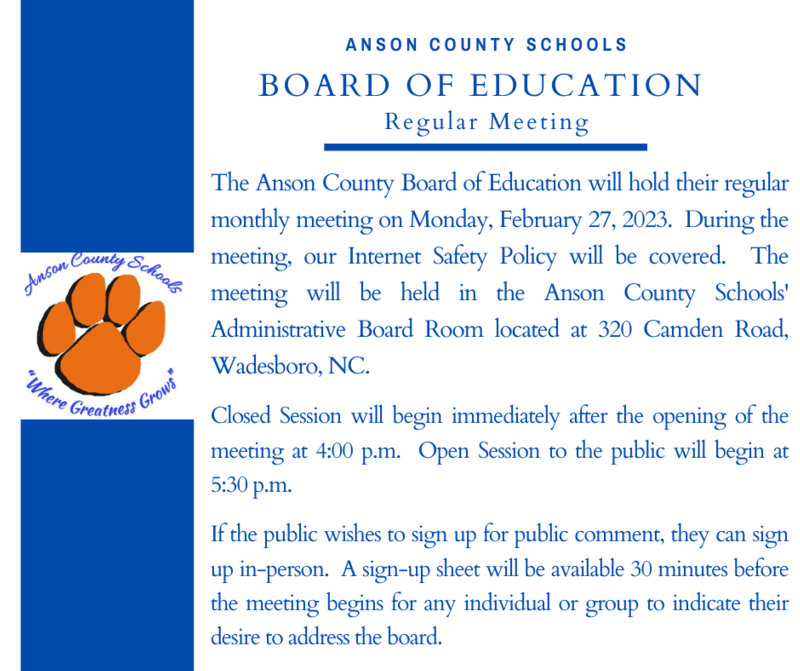 BOE Meeting