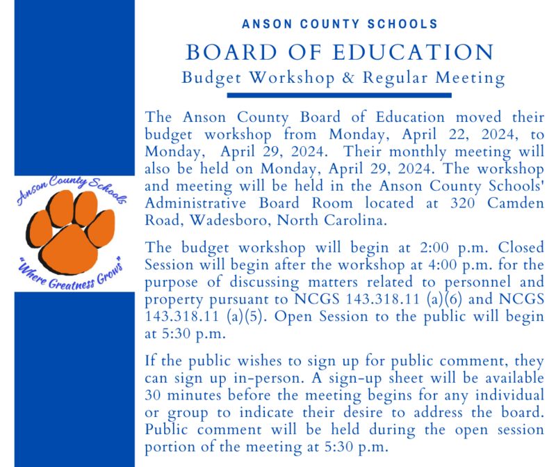 Board of Education Meeting