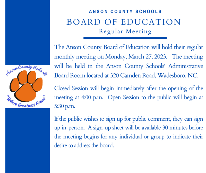 Board of Education Meeting