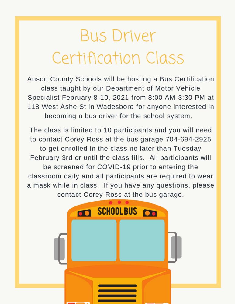 Bus Certification Class
