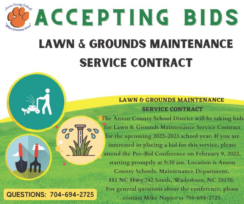Bids for Lawn & Grounds Maintenance