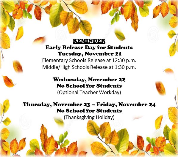 Early Release Thanksgiving